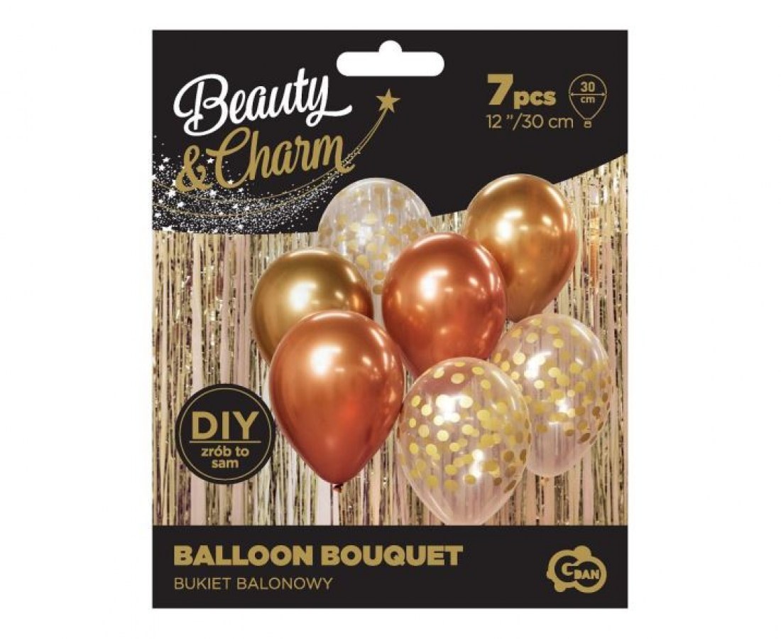 Balení balónků 7 ks zlatá